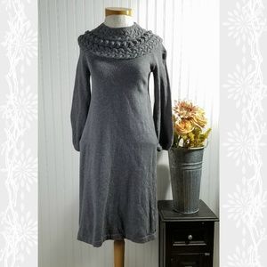 | tommy hilfiger | gray fair isle sweater dress